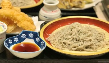 Even before taking a bite of the soba, the sight of the shiso flakes and the gentle scent of their distinctive fragrance were enough to trigger our tastebuds