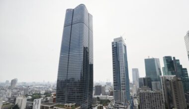 Japan's tallest skyscraper, at 330 meters, completed in Tokyo