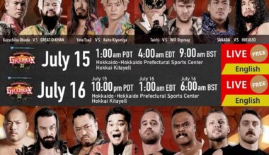 Big news! Night 1 and 2 of G1 Climax 33 will be free to watch on NJPW World. NO signup needed this weekend for all the action!