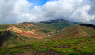 A break in the clouds at Daisetsuzan national park, three years ago today (Hokkaido)