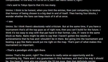 In defense of the 32-man G1 from Shota Umino's NJPW interview uploaded today