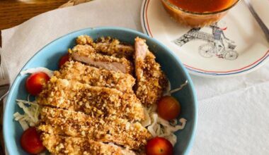 Baked tonkatsu with homemade sauce