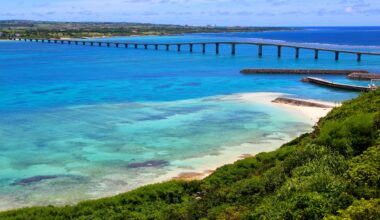 Looking out over Kurima Bridge, three years ago today (Okinawa-ken)