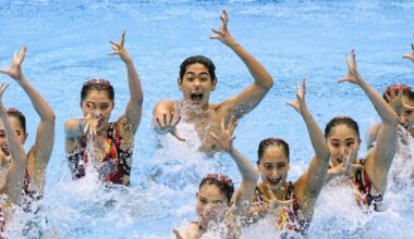 Men make team artistic swimming debut at world c'ships