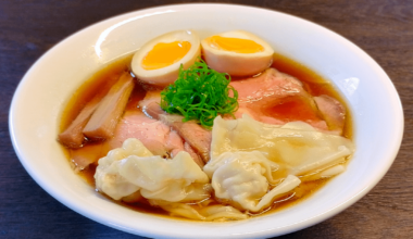 shoyu ramen with wontons