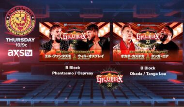 NJPW on AXS TV 10pm G1 Climax matches Ospreay Vs Phantasmo, Okada Vs Tanga Loa
