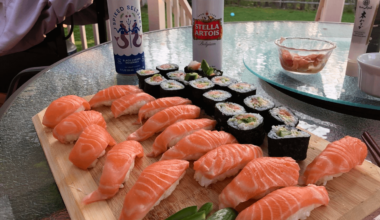 In all seriousness, nothing like homemade sushi on the deck.