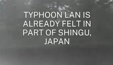 Typhoon Lan is Approaching Japan to Landfall in Wakayama or Mie Prefecture on Tuesday and already felt in part of Shingu today.