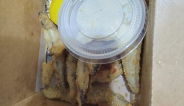 Fried sardines and yuzu soda