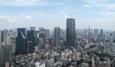 the Tokyo skyline from the Roppongi Hills Mori Tower