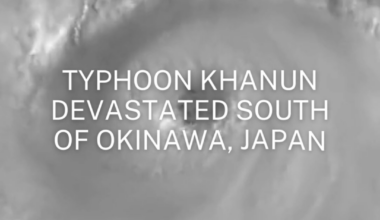 Image of Typhoon Khanun devastating South of Okinawa, Japan today.