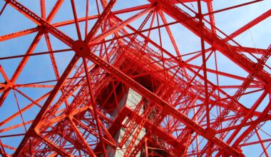 Looking up at Tokyo Tower, three years ago today