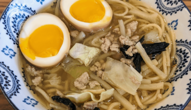 Warm, humid day here, so naturally I thought a hot, steaming bowl of miso ramen would be perfect!