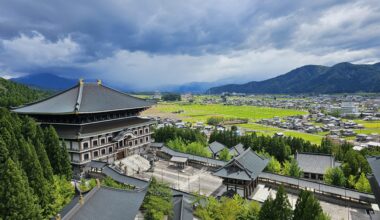 Rain clouds rolling into Fukui from the top of the Giant Budda Temple