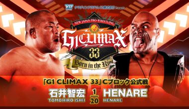 Ishii’s been his stalwart self and HENARE’s made a big splash: out of the remaining G1 matches, this is the one I’m looking forward to most.