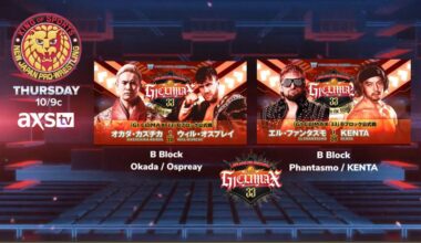 NJPW on AXS Tv Thurs 10pm - G1 Climax 33 matches Okada/Ospreay, Phantasmo/KENTA
