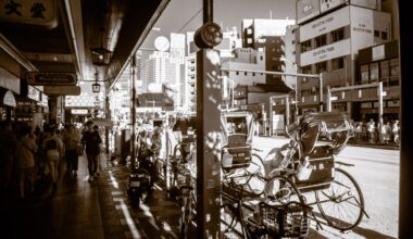 Lunch hour at a tourist spot in Tokyo.