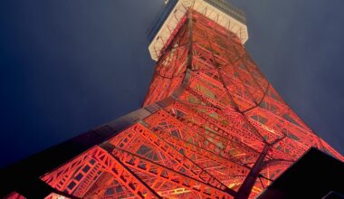 [OC] Tokyo Tower on a snowy night - January 2023