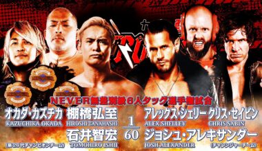 A huge addition to Destruction in Ryogoku October 9! After a request from Hiroshi Tanahashi, IMPACT's Alex Shelley, Chris Sabin and Josh Alexander challenge for the NEVER Openweight 6 Man Championships!