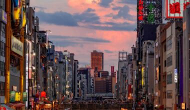 Osaka by sunset, August 2023