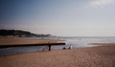 A photo I took with a disposable camera on the beach of Kamakura, November 2022.