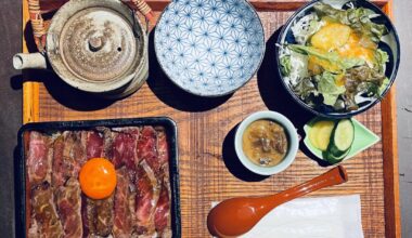 Osaka style steak-don (beef rice bowl)