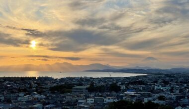 Sunset over Enoshima.