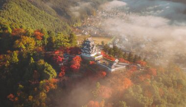 Gujo Hachiman Castle - Aerial shot taken during last year's Fall