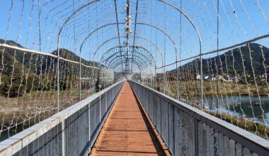 Lake Miyagase bridge ready for the Christmas illumination