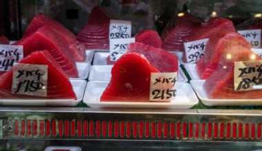 Tuna in an Okinawan fish market