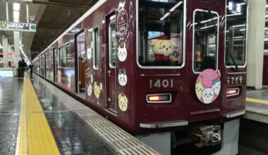 "CHIIKAWA TRAIN" , Hankyu railway Kyoto line , Osaka Umeda station