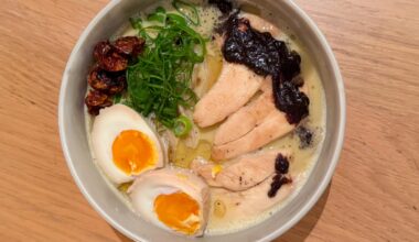 Homemade mini tori paitan bowl