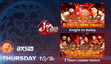 NJPW on AXS Tv / Thurs 10/9c - Speedball Vs Knight, 3 Team Ladder match