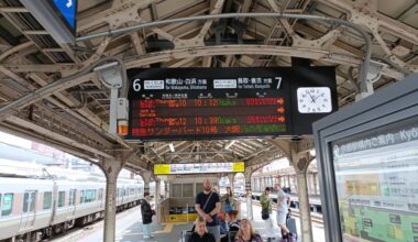 A rare event: the train from Kyoto to Osaka late for an hour