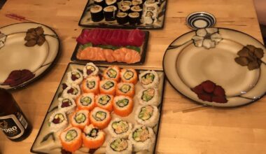 Self-made sushi pictures.