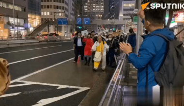 A pro-Palestine rally was staged in the heart of Tokyo, Japan. Despite the inclement weather, approximately 5000 people flocked to the streets.