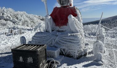 Jizo Statue on the summit of Zao, Yamagata