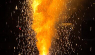 Handheld fireworks in Takayama