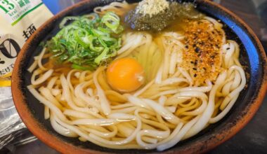 Very low calorie noodles. Tsukimi Udon style.