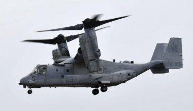 U.S. Osprey crashes off southwestern Japan island: Japan Coast Guard