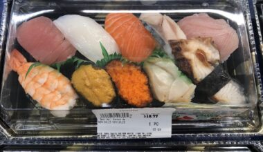 Nice looking sushi set at a local grocery