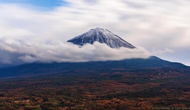 Scarf of Soft Clouds Enveloping Mt. Fuji