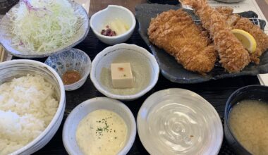 Tonkatsu and Ebi Fry Lunch Set from Marukatsu Nara Honten