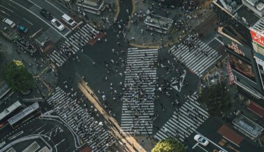 Shibuya Crossing view at the top of Shibuya Sky