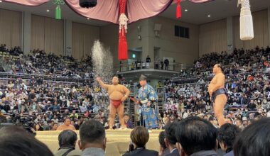 Went to watch the sumo yesterday. Great afternoon.