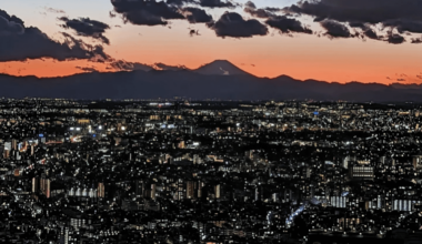 Tokyo sunset with Fuji-san