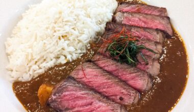 Homemade Japanese curry with New York steak