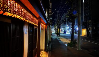 Early morning Kyoto storefront.