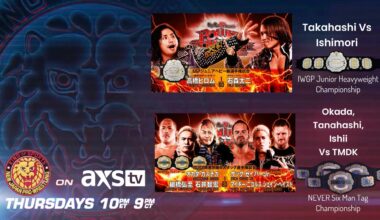 NJPW on AXS Tv Thursday 10pm: IWGP Jr title and NEVER Six man tag belts