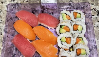 Grocery store sushi satisfies my craving when I’m on the go.